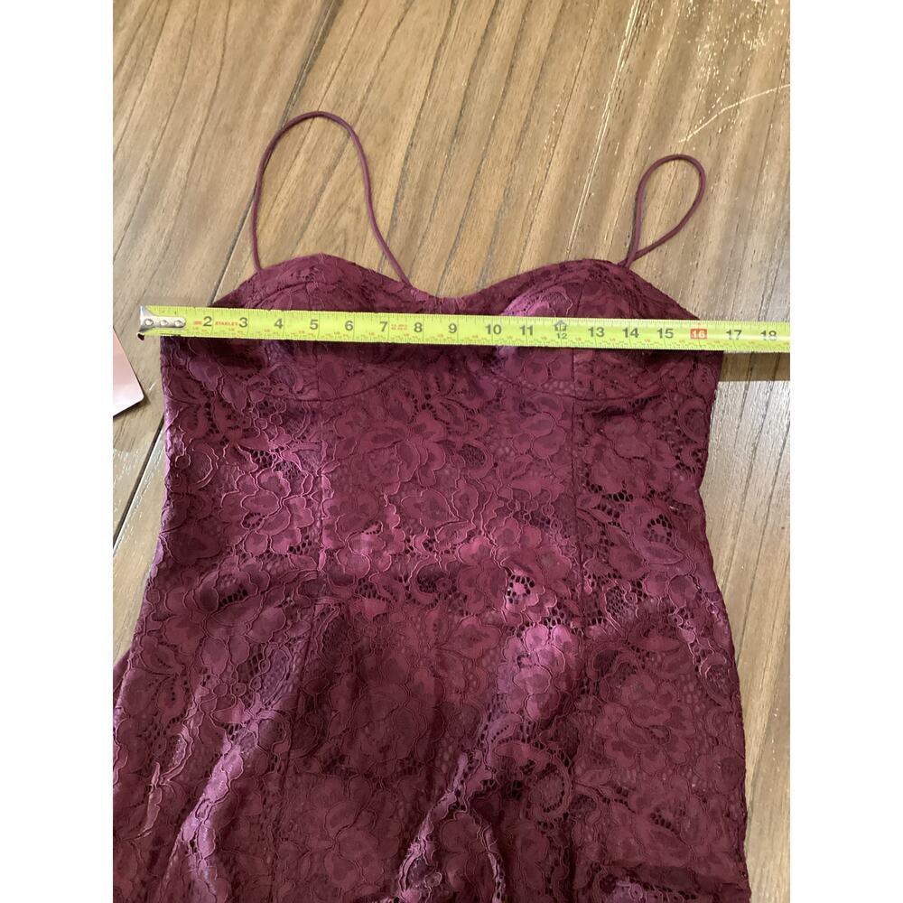 Anthropologie BHLDN Emma Sweetheart Sleeveless Lace Long Gown Front Slit Wine 12 - Picture 5 of 16
